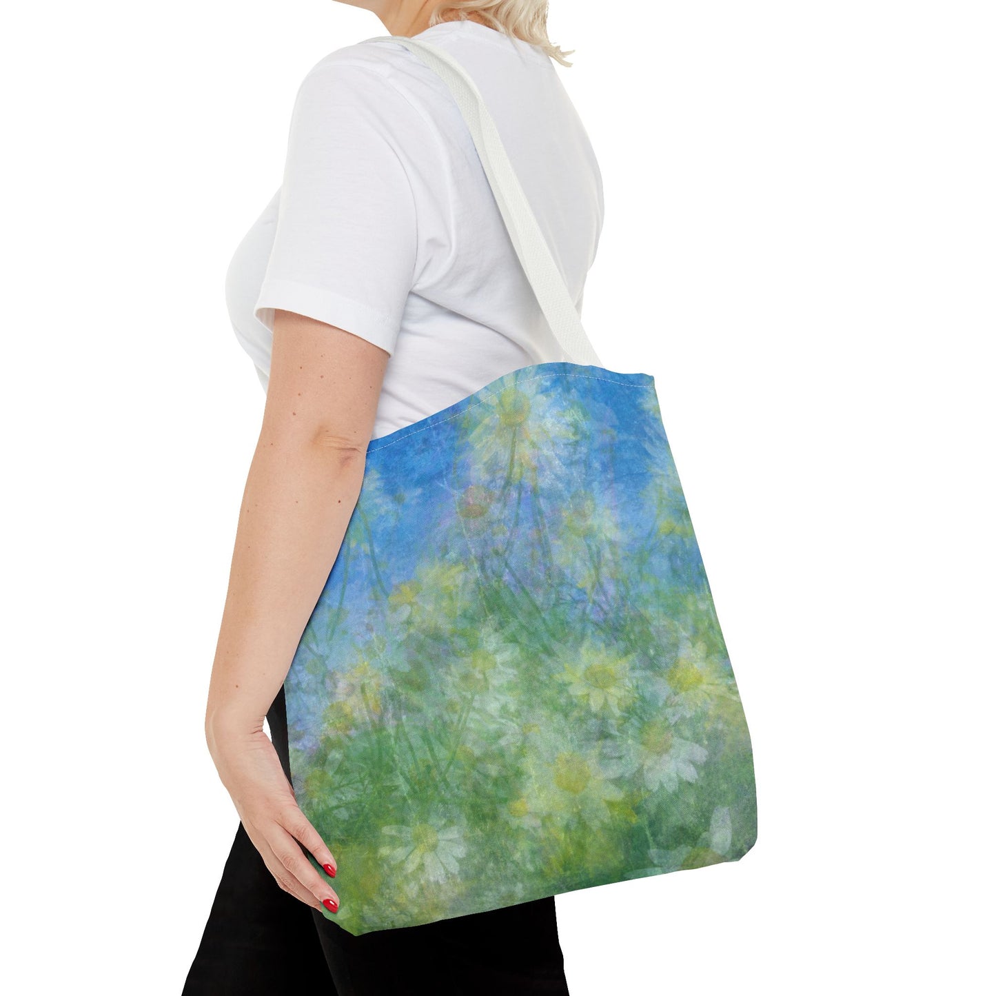 Daisy Tote Bag - Tranquil Floral Impressionism