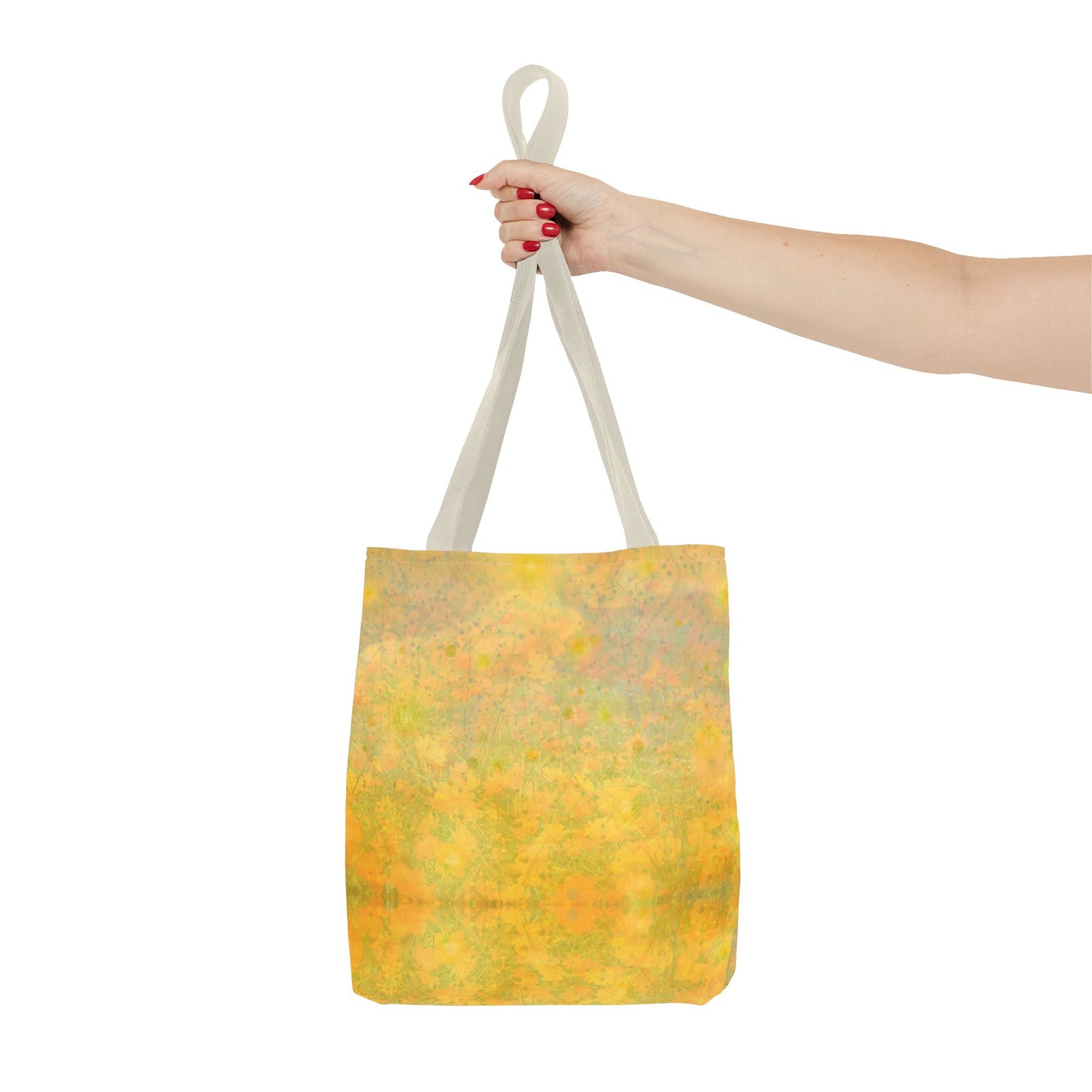 Sunlit Meadow Tote Bag - Vibrant Yellow Flower Field Design