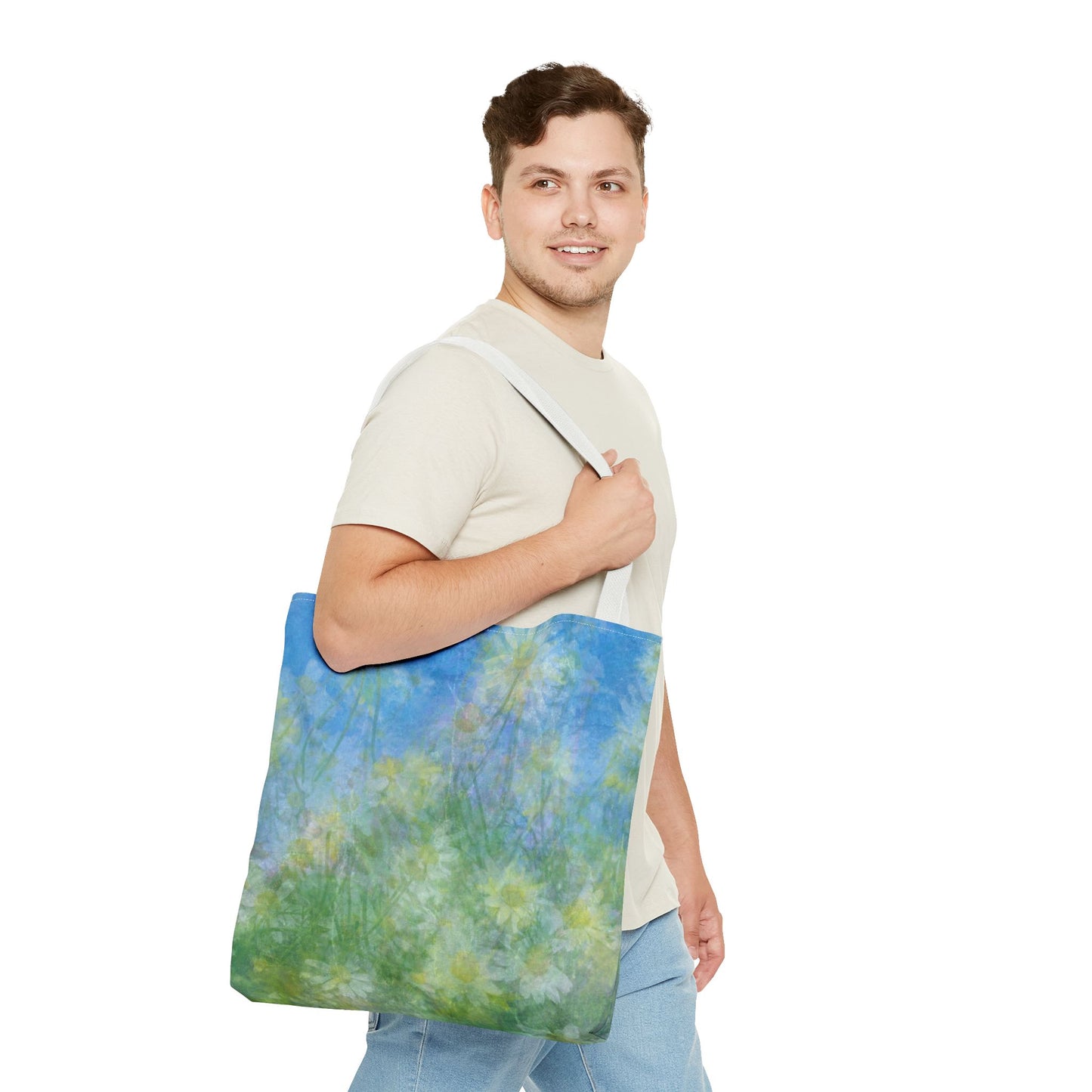 Daisy Tote Bag - Tranquil Floral Impressionism