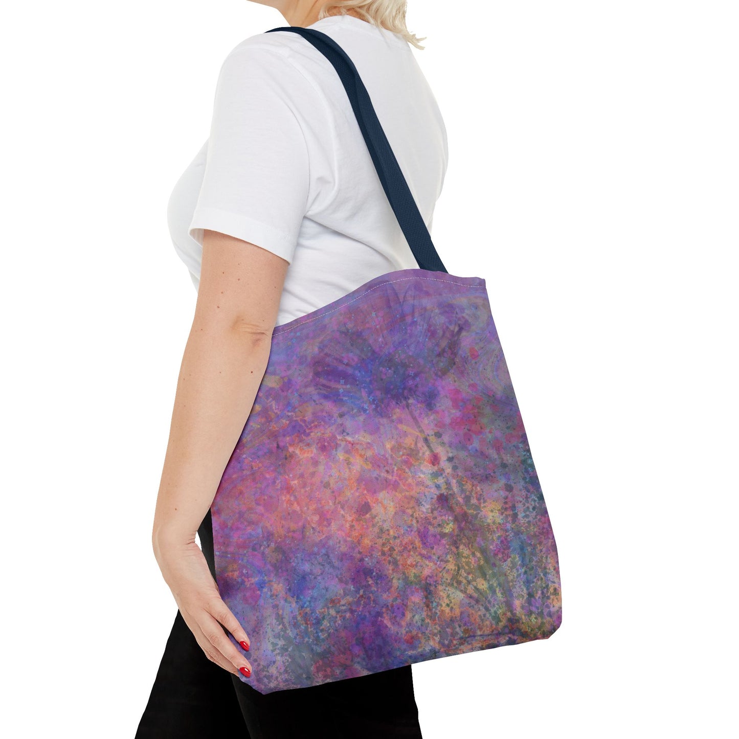 Dreamy Floral Tote Bag in Purple, Pink, and Blue