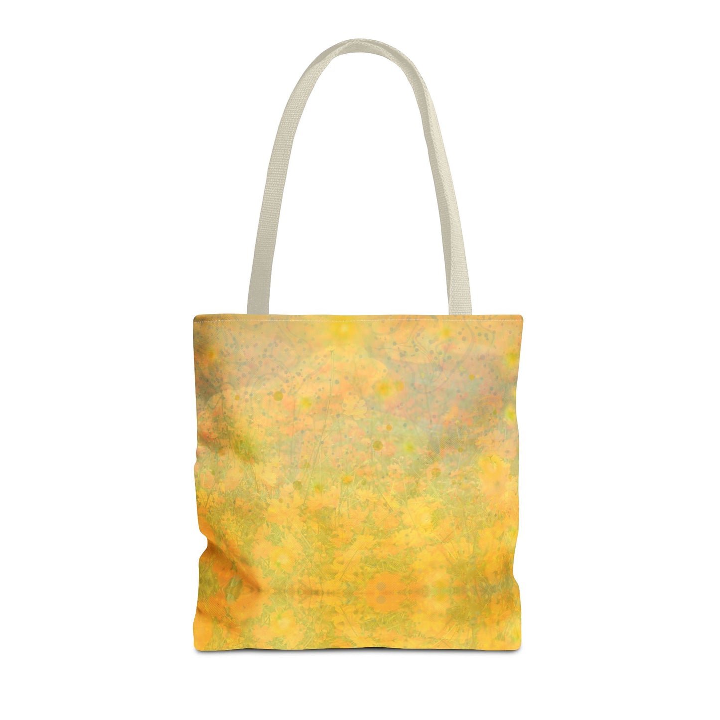 Sunlit Meadow Tote Bag - Vibrant Yellow Flower Field Design