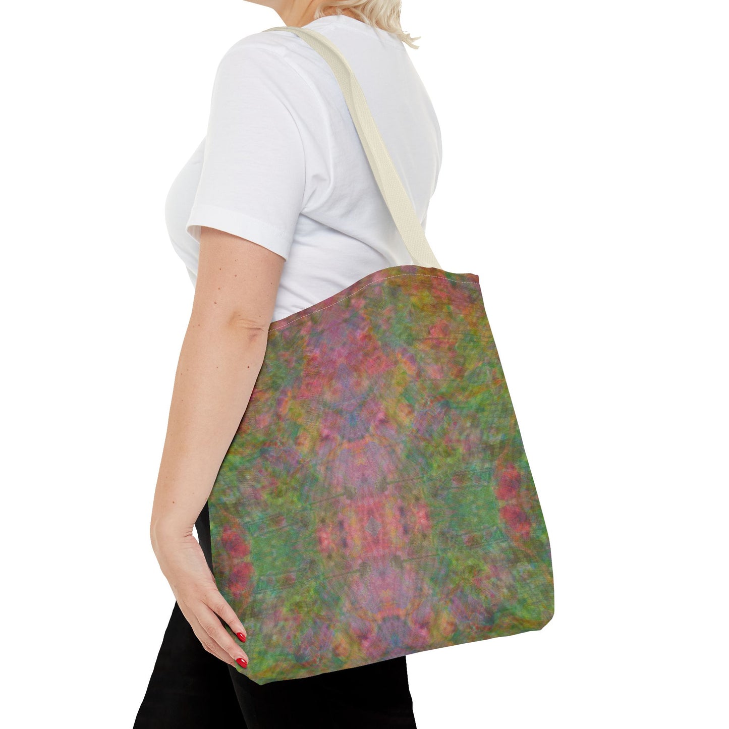 Ethereal Tote Bag with Vibrant Floral Design - Tranquil and Serene