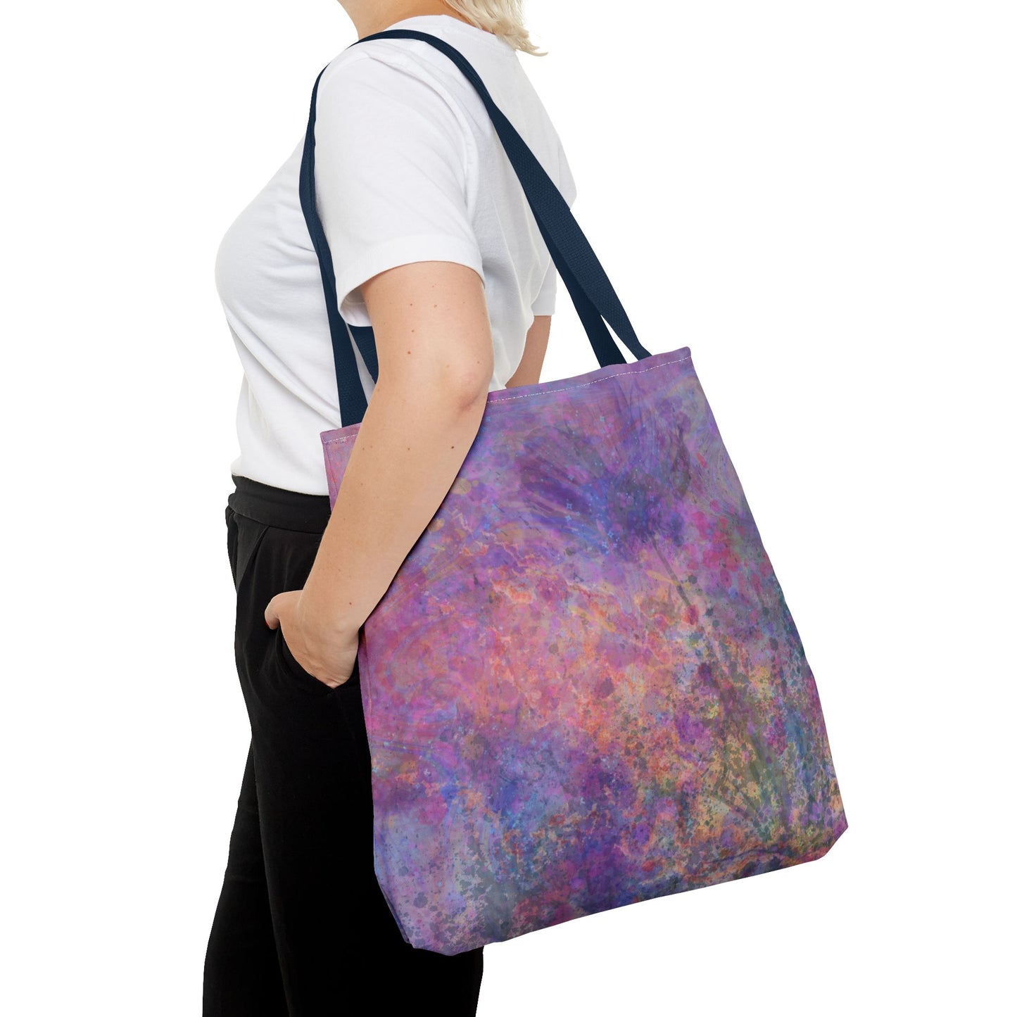 Dreamy Floral Tote Bag in Purple, Pink, and Blue