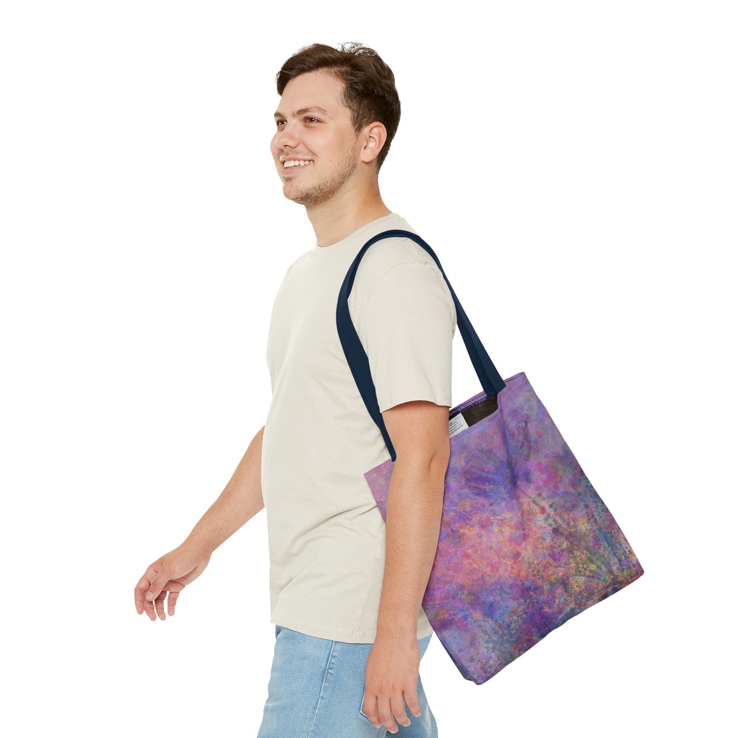 Dreamy Floral Tote Bag in Purple, Pink, and Blue