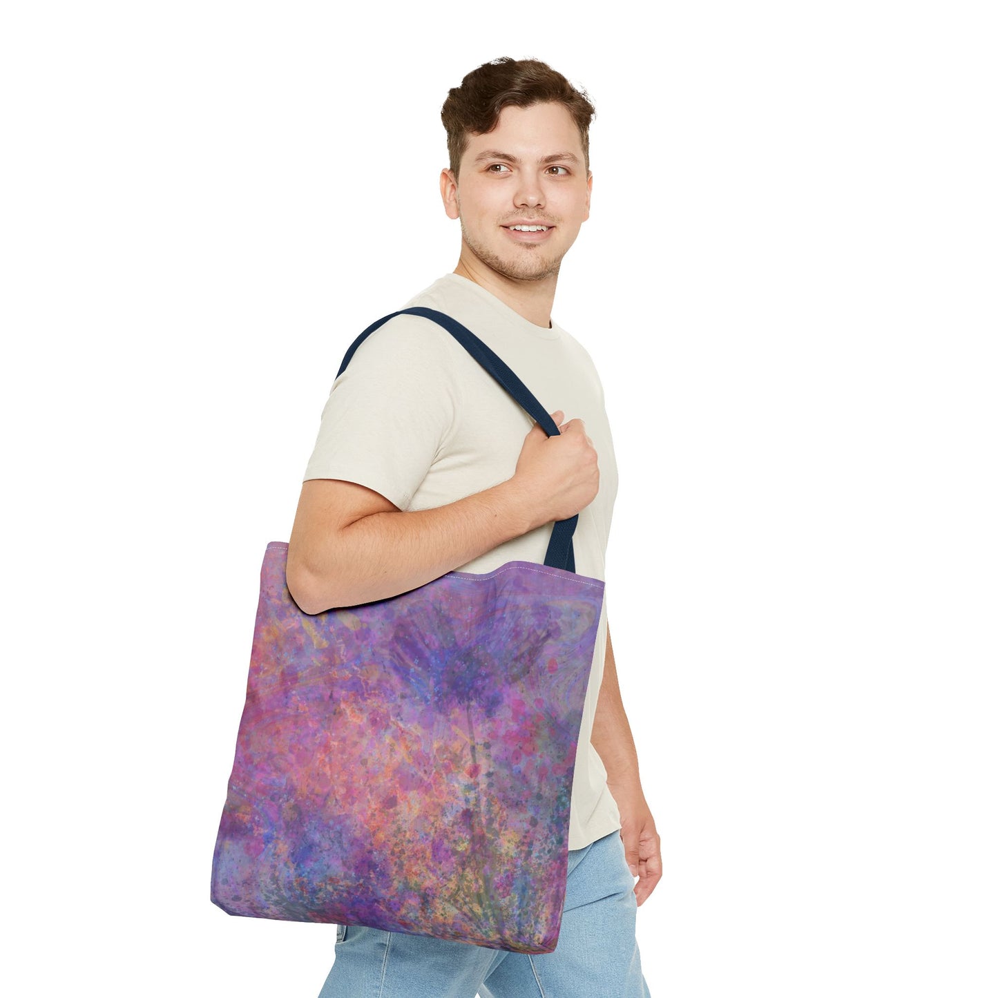 Dreamy Floral Tote Bag in Purple, Pink, and Blue