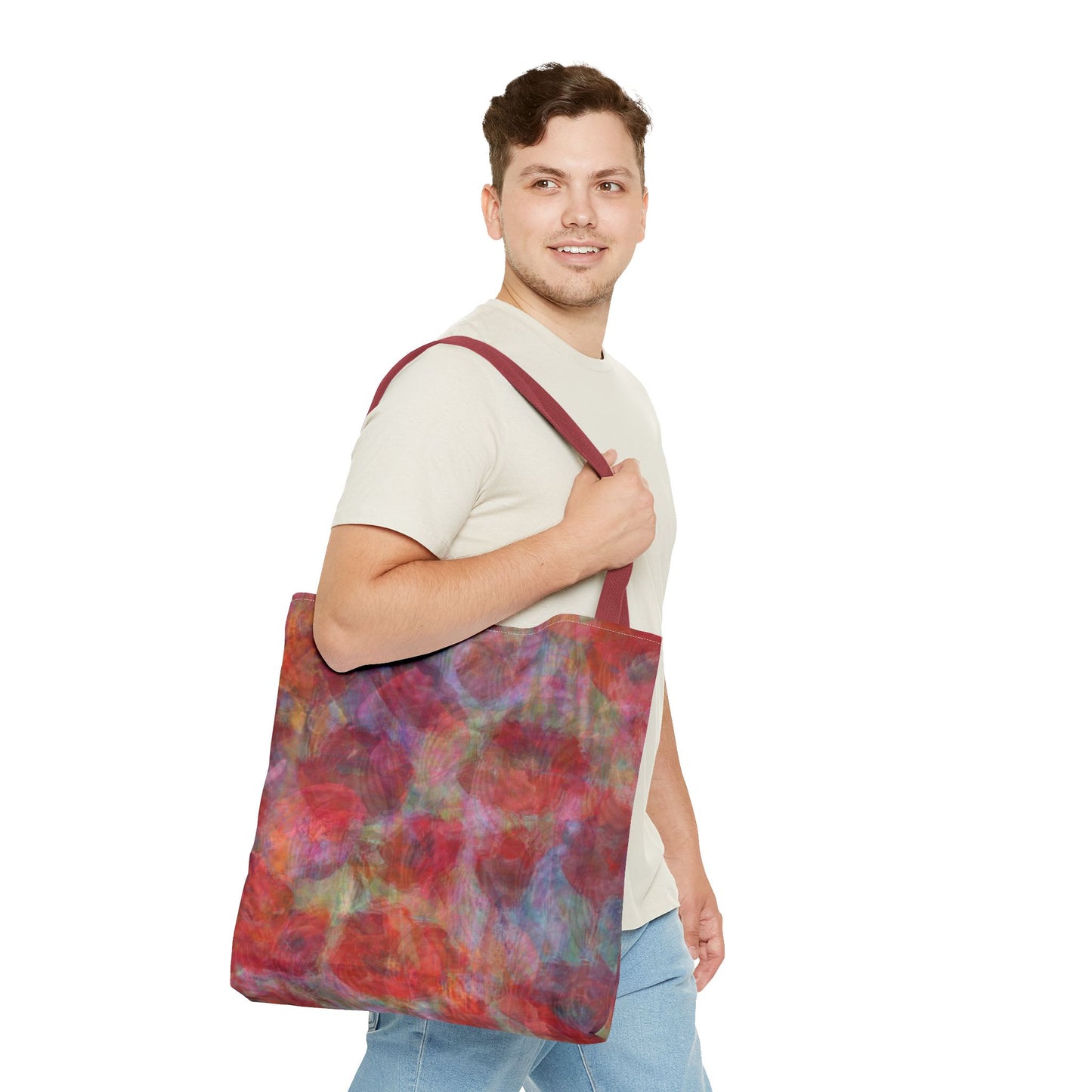 Floral Tote Bag - Dynamic Poppies Tapestry Design